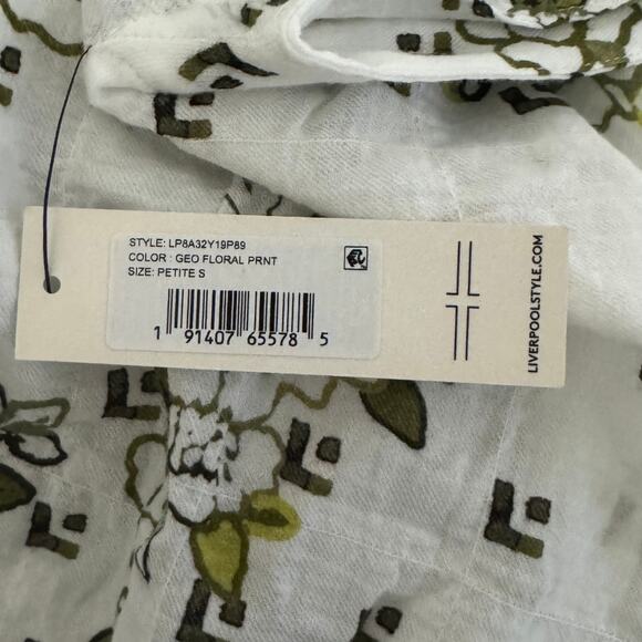 LIVERPOOL Dolman Popover Blouse Curved Hem Floral Geometric NWT Petite Small - Picture 11 of 11